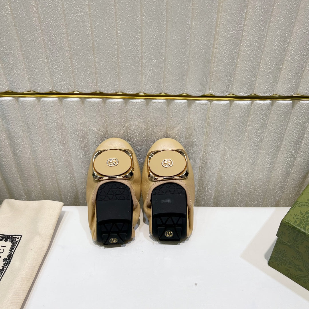 GG BALLET SUPER SLIM BEIGE LAMBSKIN