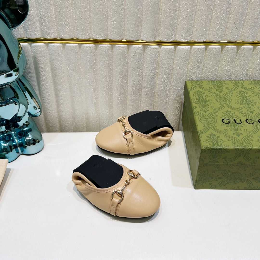 GG BALLET SUPER SLIM BUCKLE CREAM LAMBSKIN