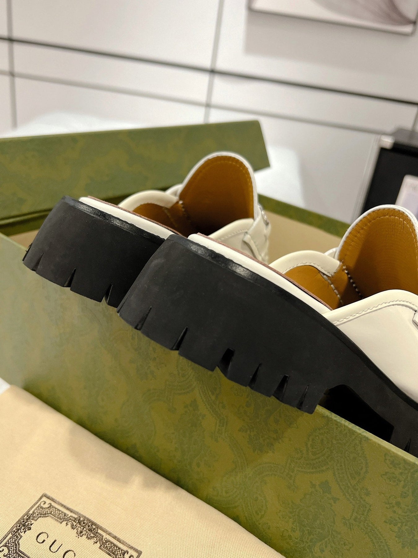 GG MULE WITH HORSEBIT WHITE CALFSKIN