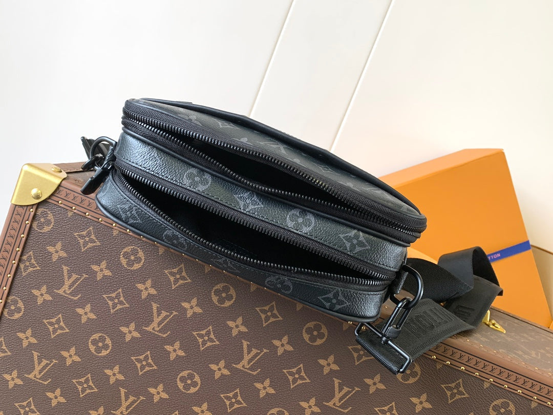 NANO ALPHA BAG 24 IN BLACK MONOGRAM ECLIPSE CANVAS AND COWHIDE