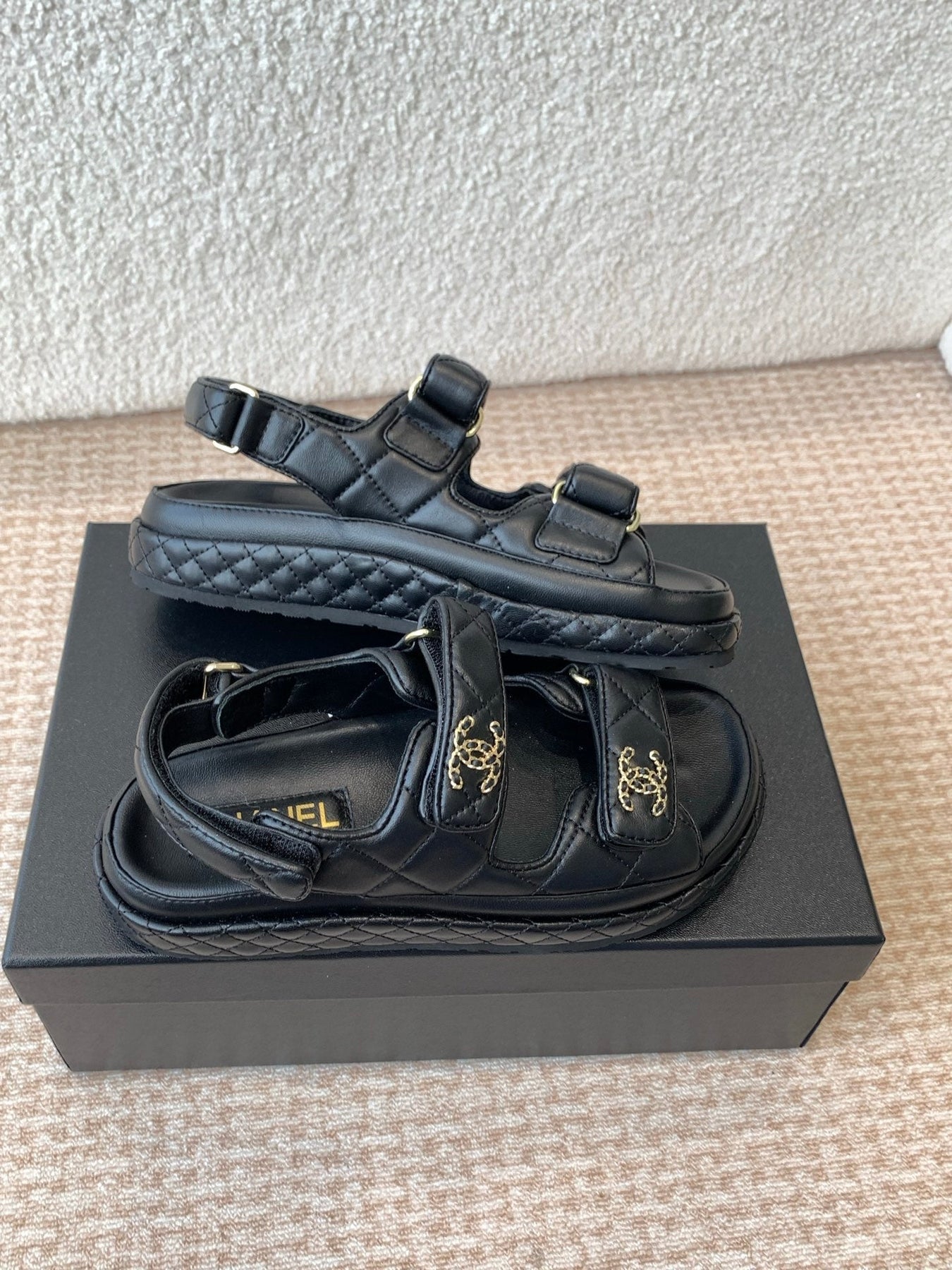 DAD SANDAL IN BLACK CALFSKIN