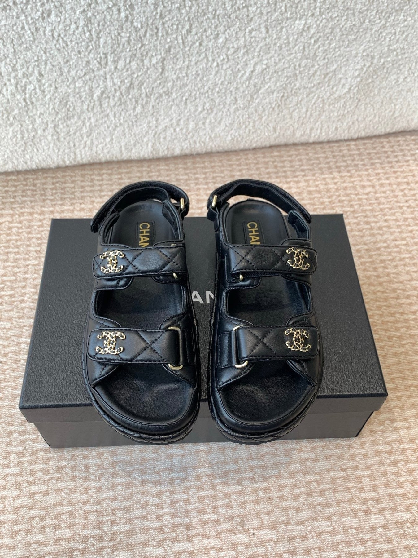 DAD SANDAL IN BLACK CALFSKIN