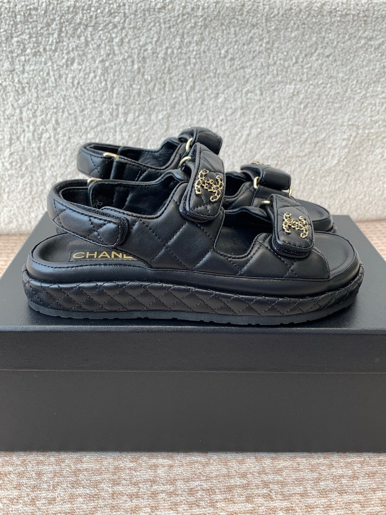 DAD SANDAL IN BLACK CALFSKIN