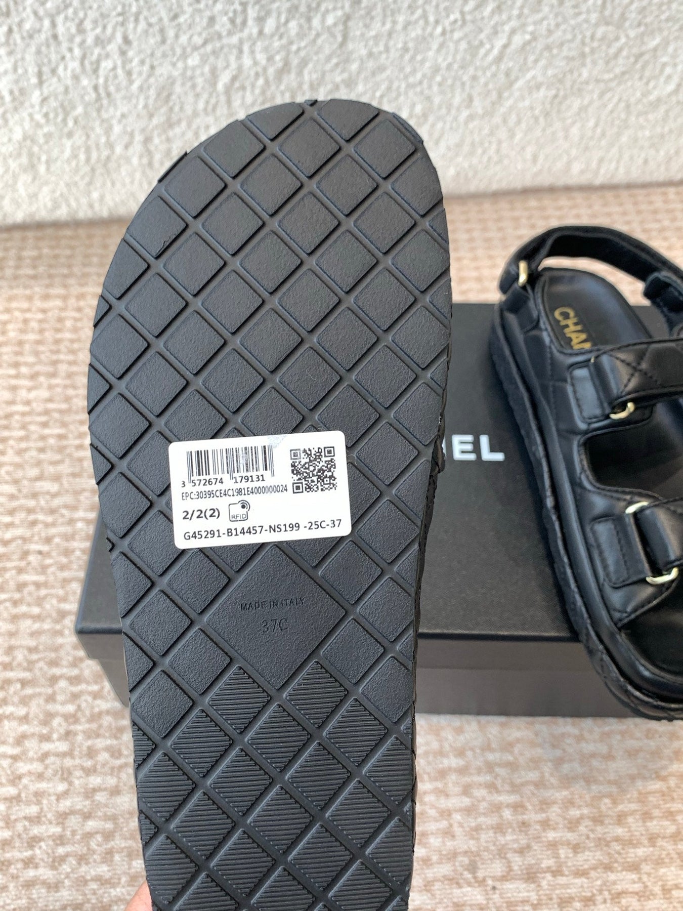 DAD SANDAL IN BLACK CALFSKIN