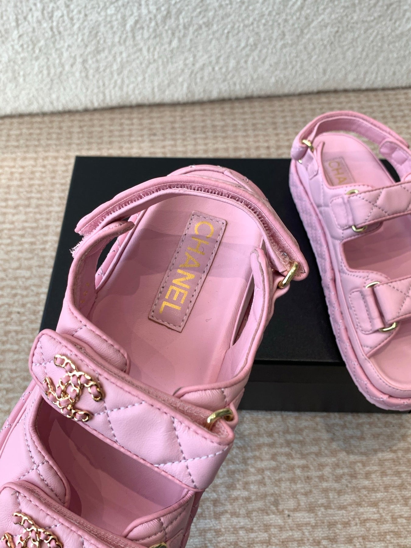 DAD SANDAL IN PALE PINK CALFSKIN