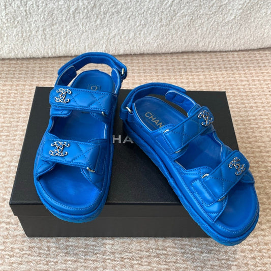 DAD SANDAL IN COBALT BLUE CALFSKIN