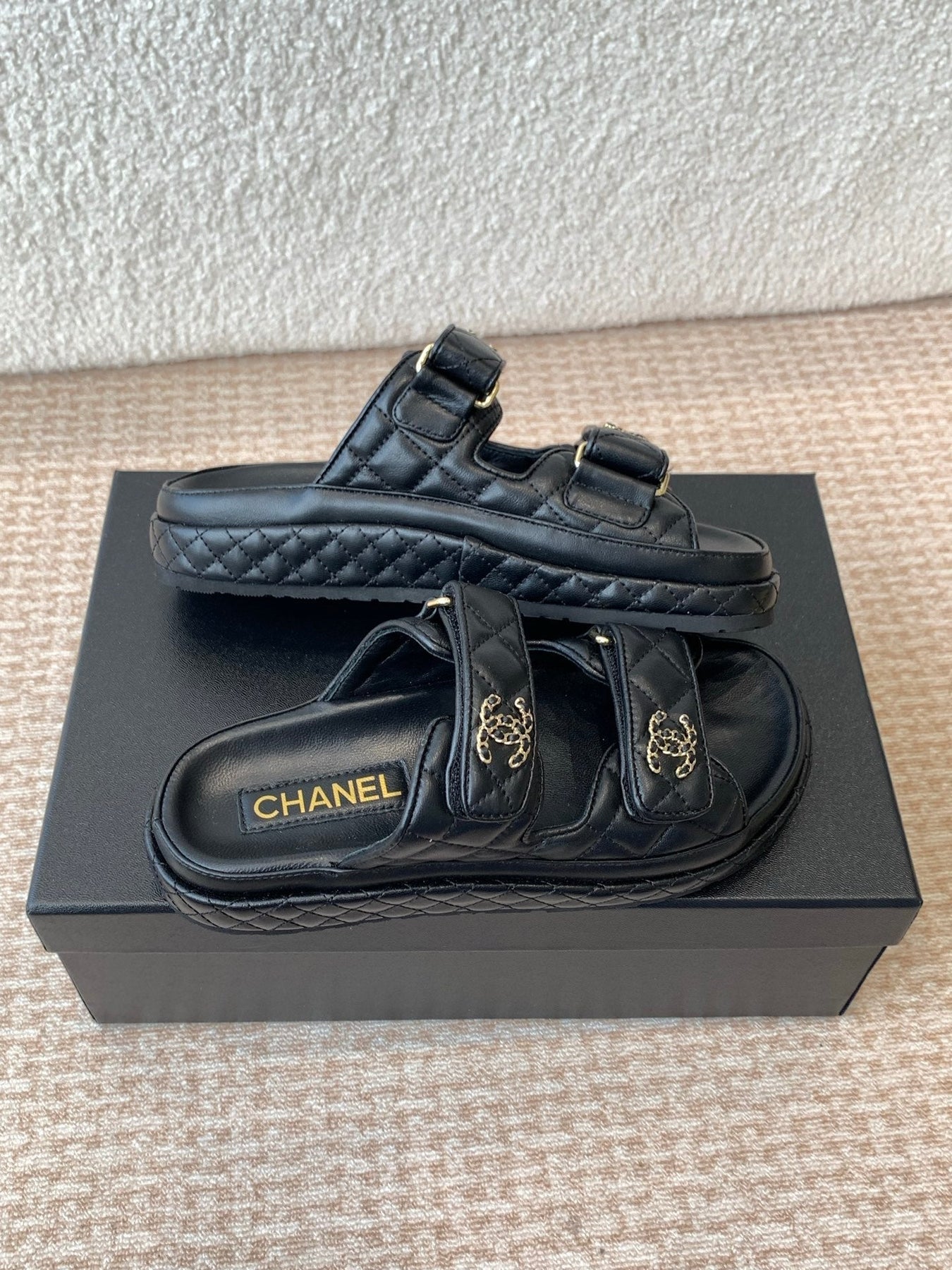 DAD SANDAL IN BLACK CALFSKIN MULE