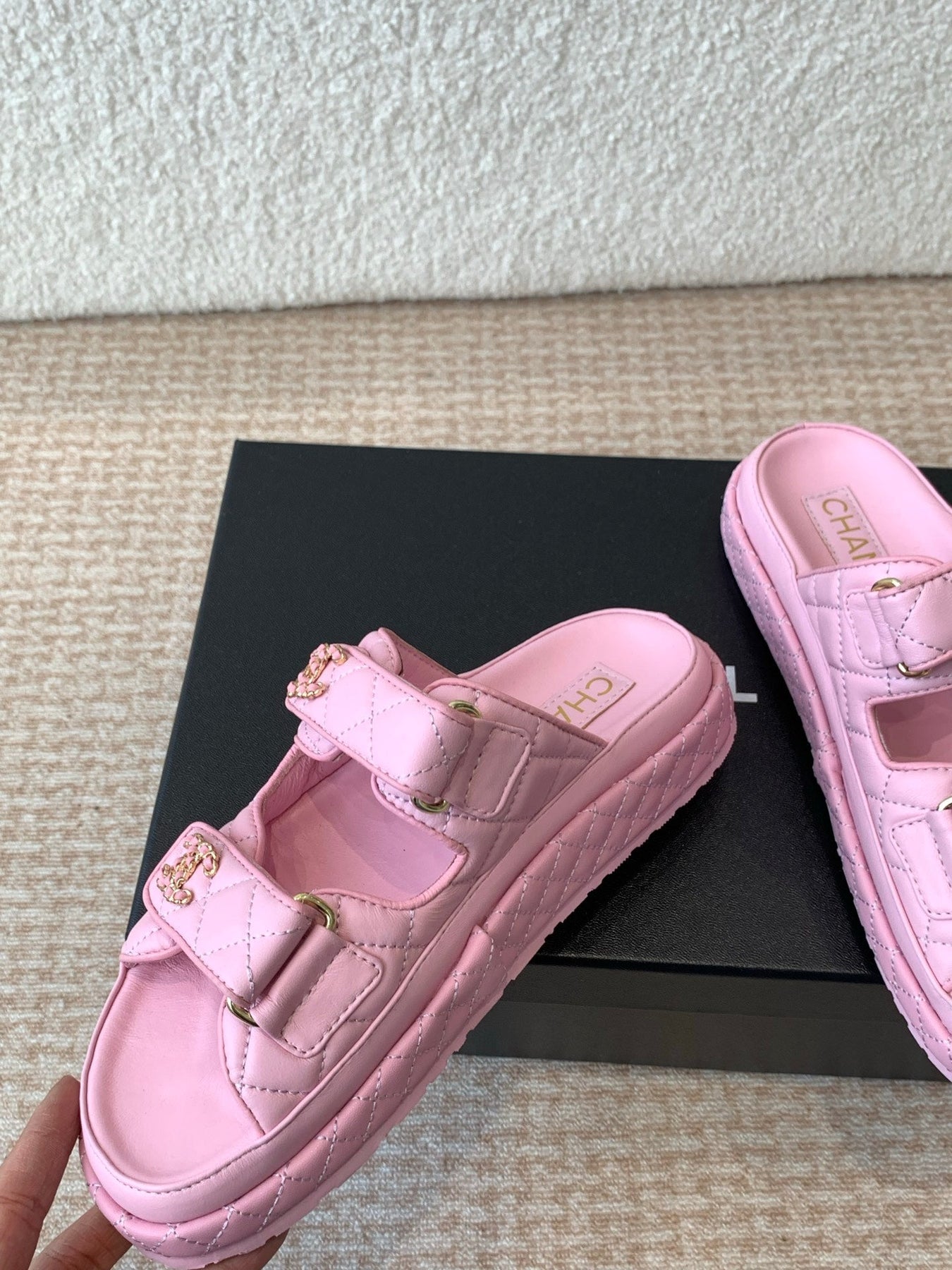 DAD SANDAL IN PALE PINK CALFSKIN MULE