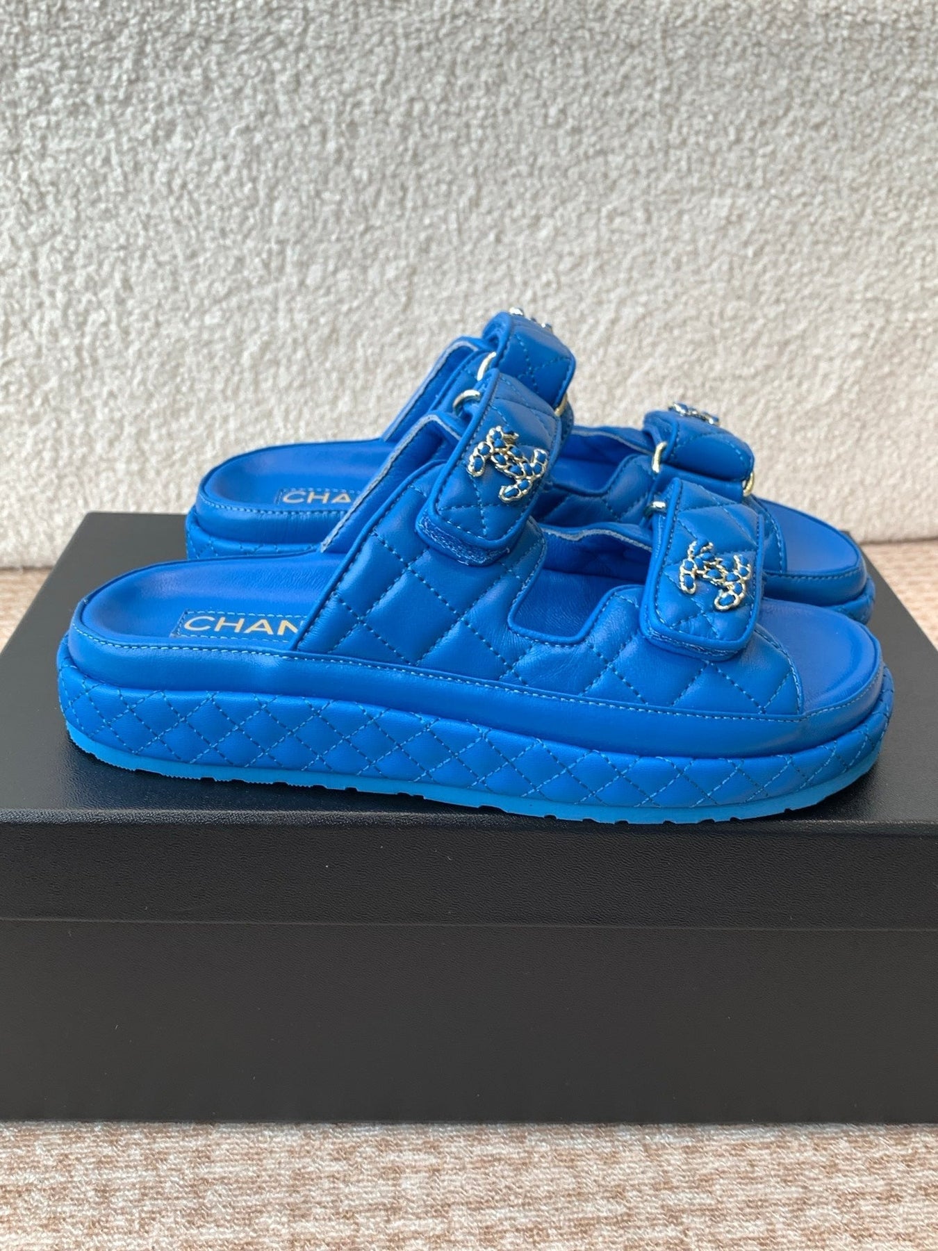 DAD SANDAL IN COBALT BLUE CALFSKIN MULE