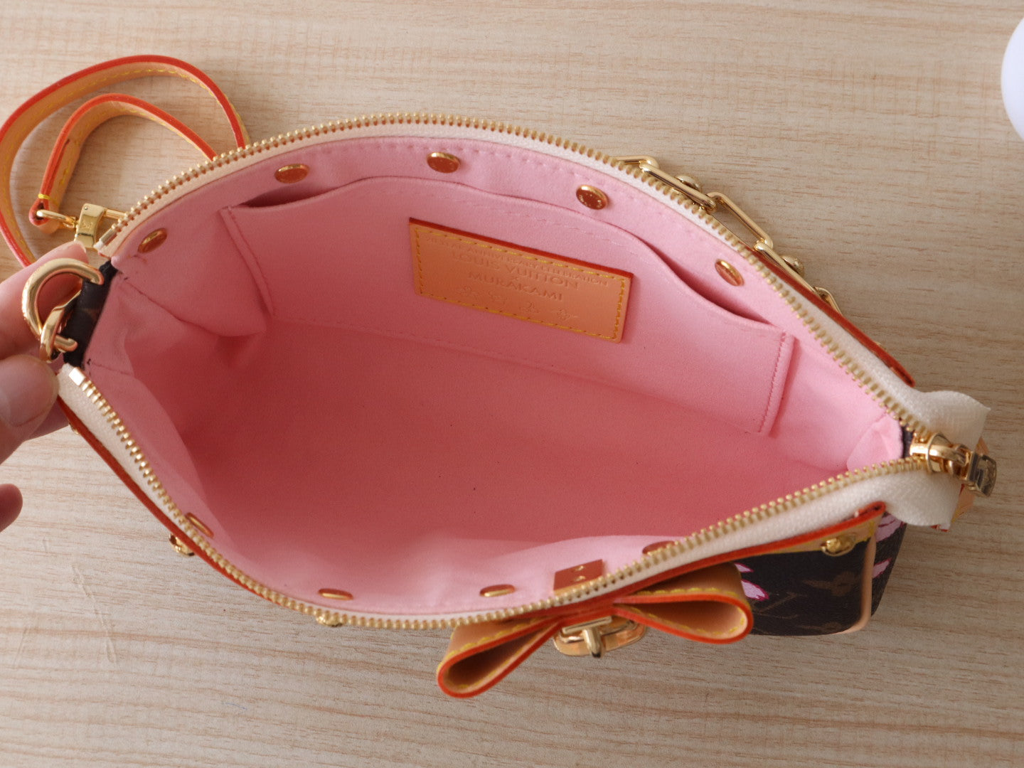 POCHETTE ACCESSOIRES BAG 22 IN SAKURA BROWN MONOGRAM COATED CANVAS