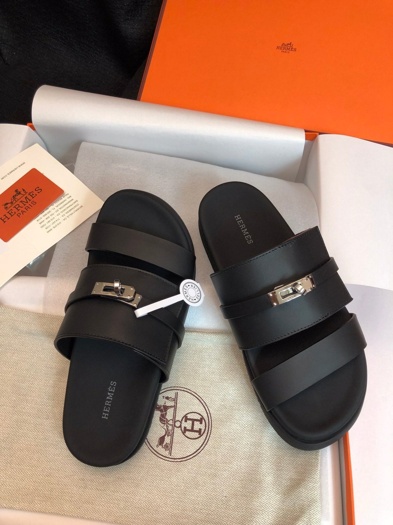 GABRIEL SANDAL MULE IN BLACK CALFSKIN