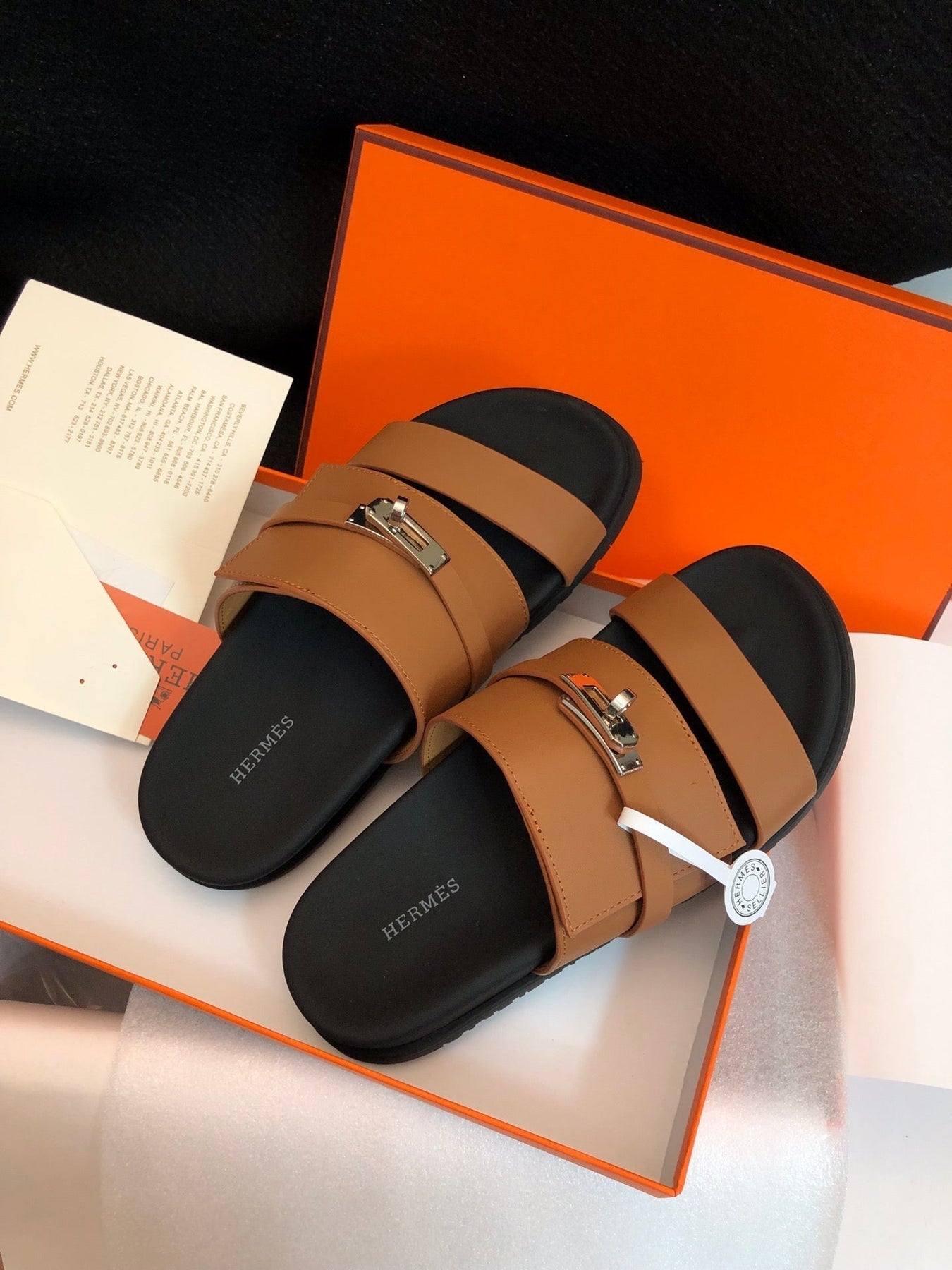 GABRIEL SANDAL MULE IN BRONZE BROWN CALFSKIN