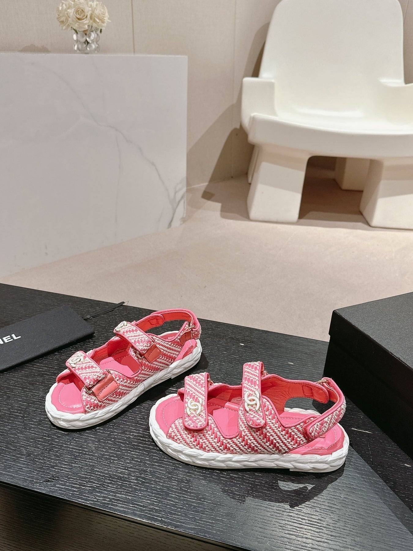 CC DAD SANDALS IN BLUSH PINK CALFSKIN