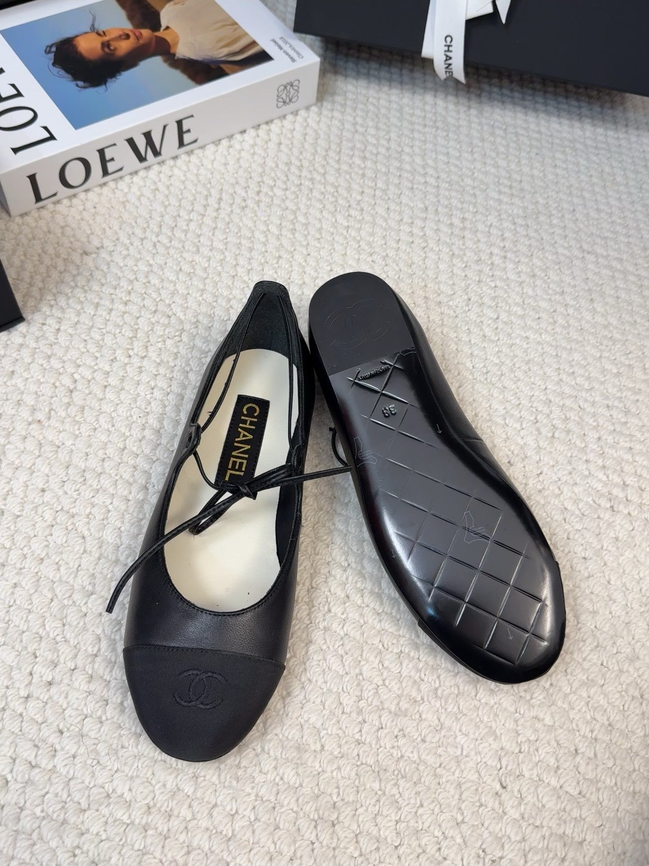 FLAT MARY JANE PUMPS BLACK LAMBSKIN