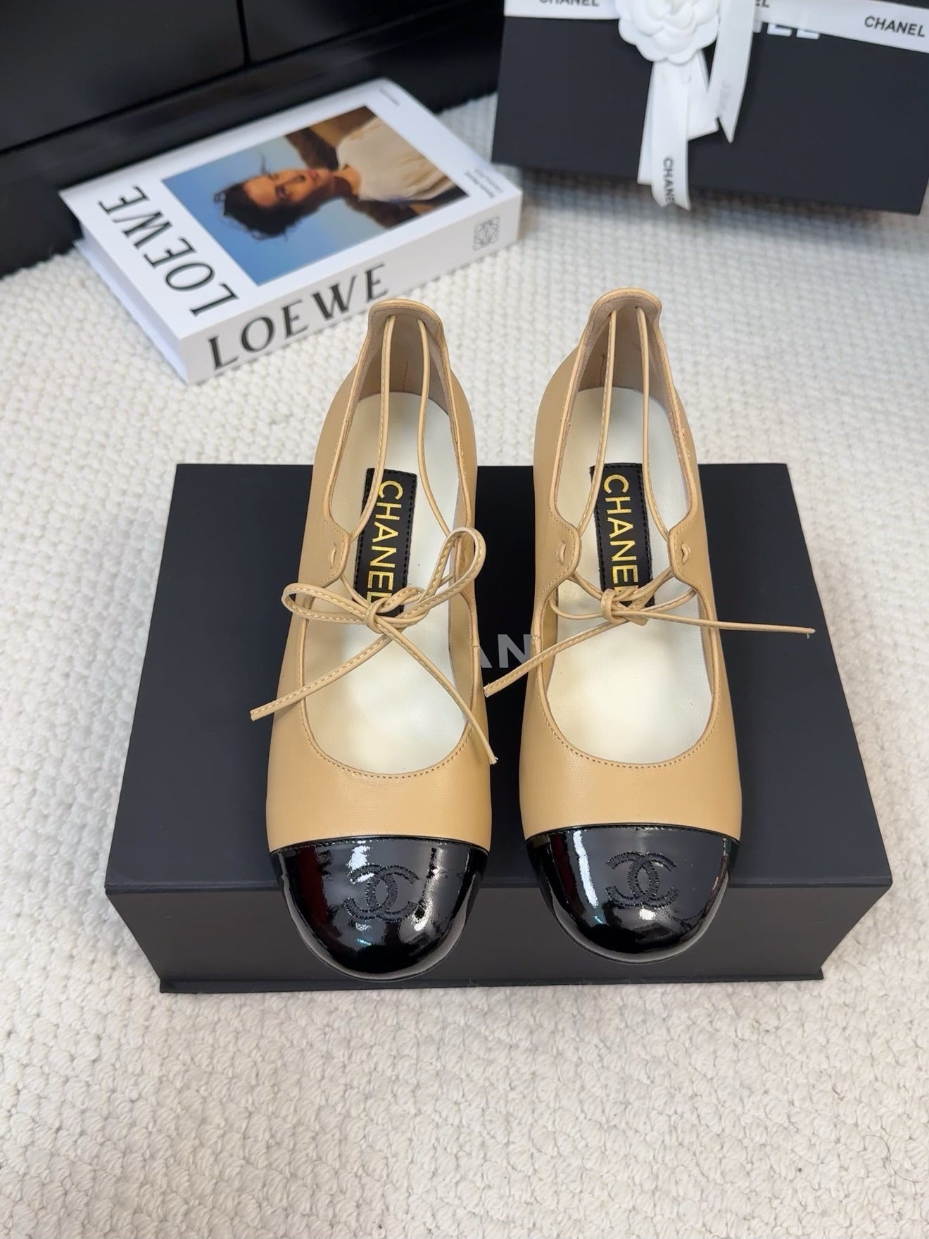 MARY JANE PUMPS 55 MM IN SAND YELLOW MIX BLACK LAMBSKIN