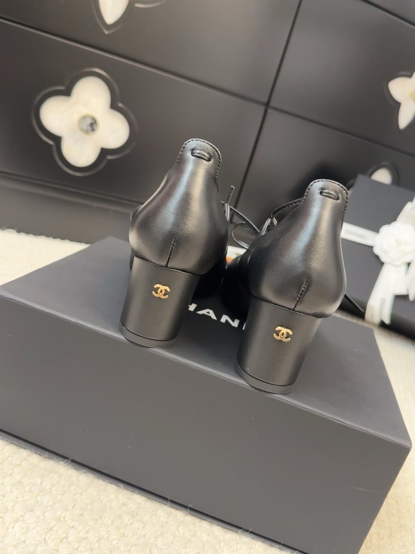 MARY JANE PUMPS 55 MM IN BLACK LAMBSKIN