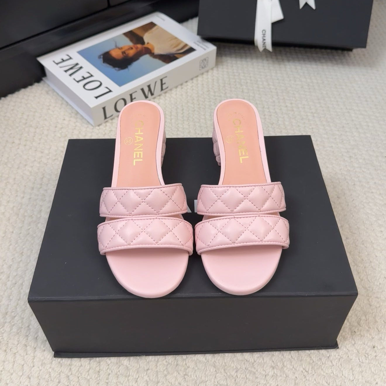 CC 25C Mule Sandal 45mm Open Heel Pink Lambskin 233494