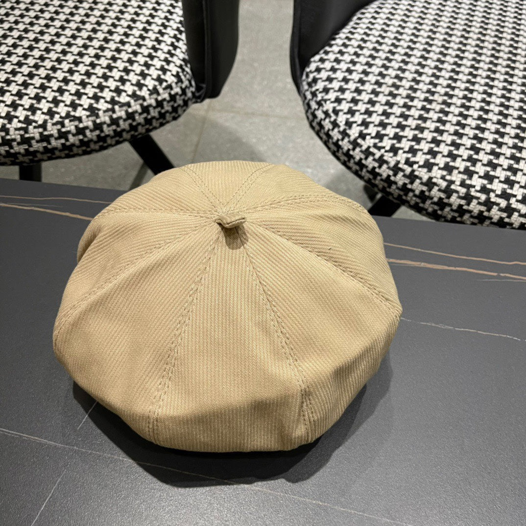 BERET HAT IN PEANUT BROWN CORDUROY 429843