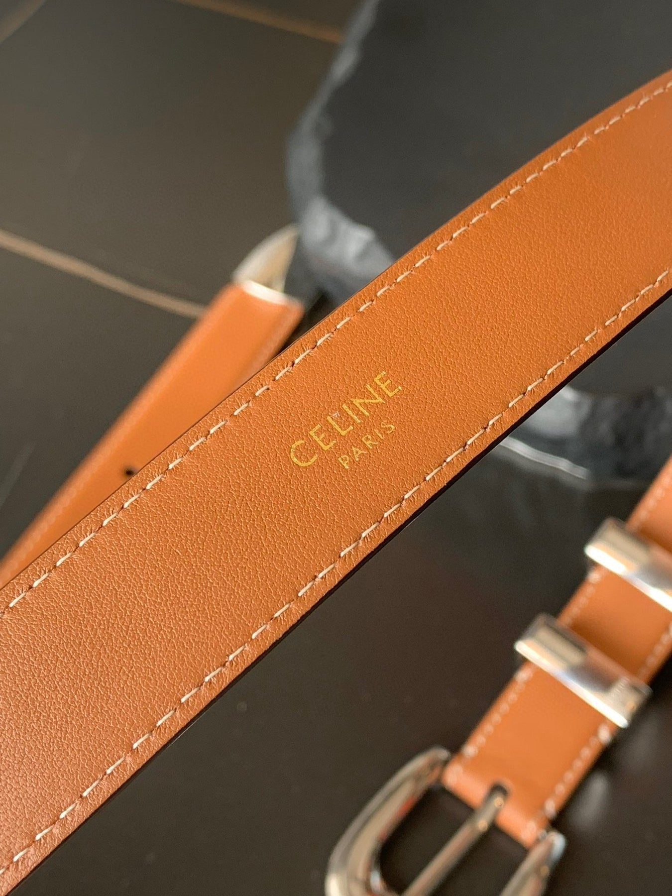 BELT 25MM MEDIUM WESTERN IN BROWN CALFSKIN SILVER BUCKLE