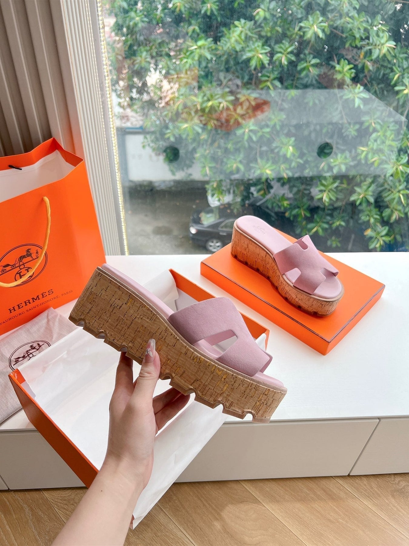 EZE 65 SANDAL PASTEL PINK SUEDE