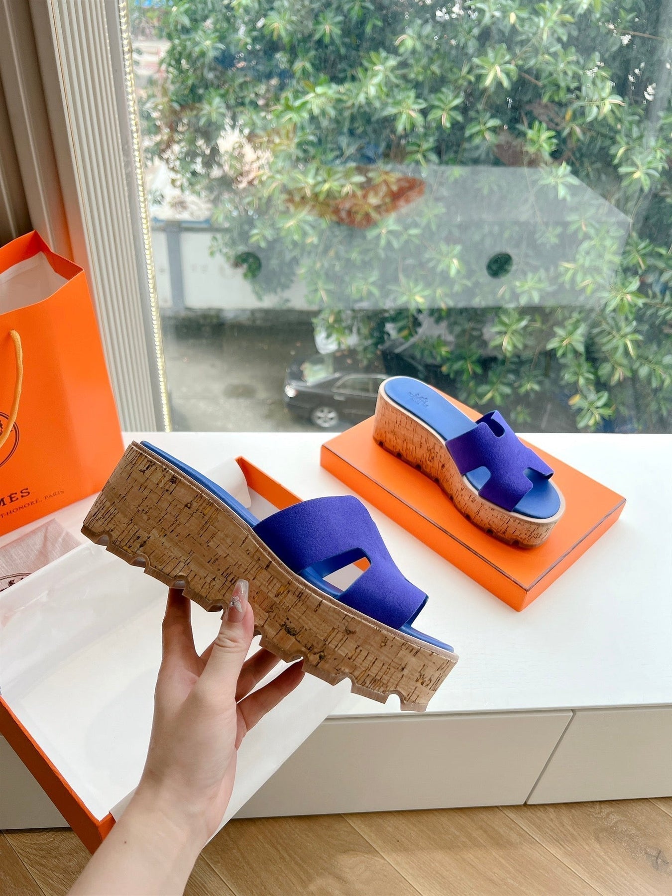 EZE 65 SANDAL NAVY SUEDE