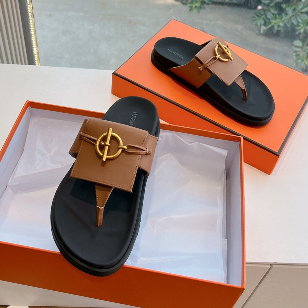 JOYCE SANDAL IN BRONZE BROWN CALFSKIN