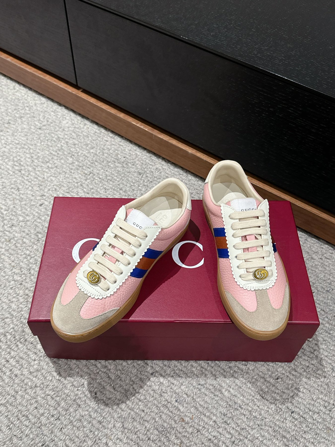 GG & ADIDAS SNEAKER LIGHT PINK CALFSKIN