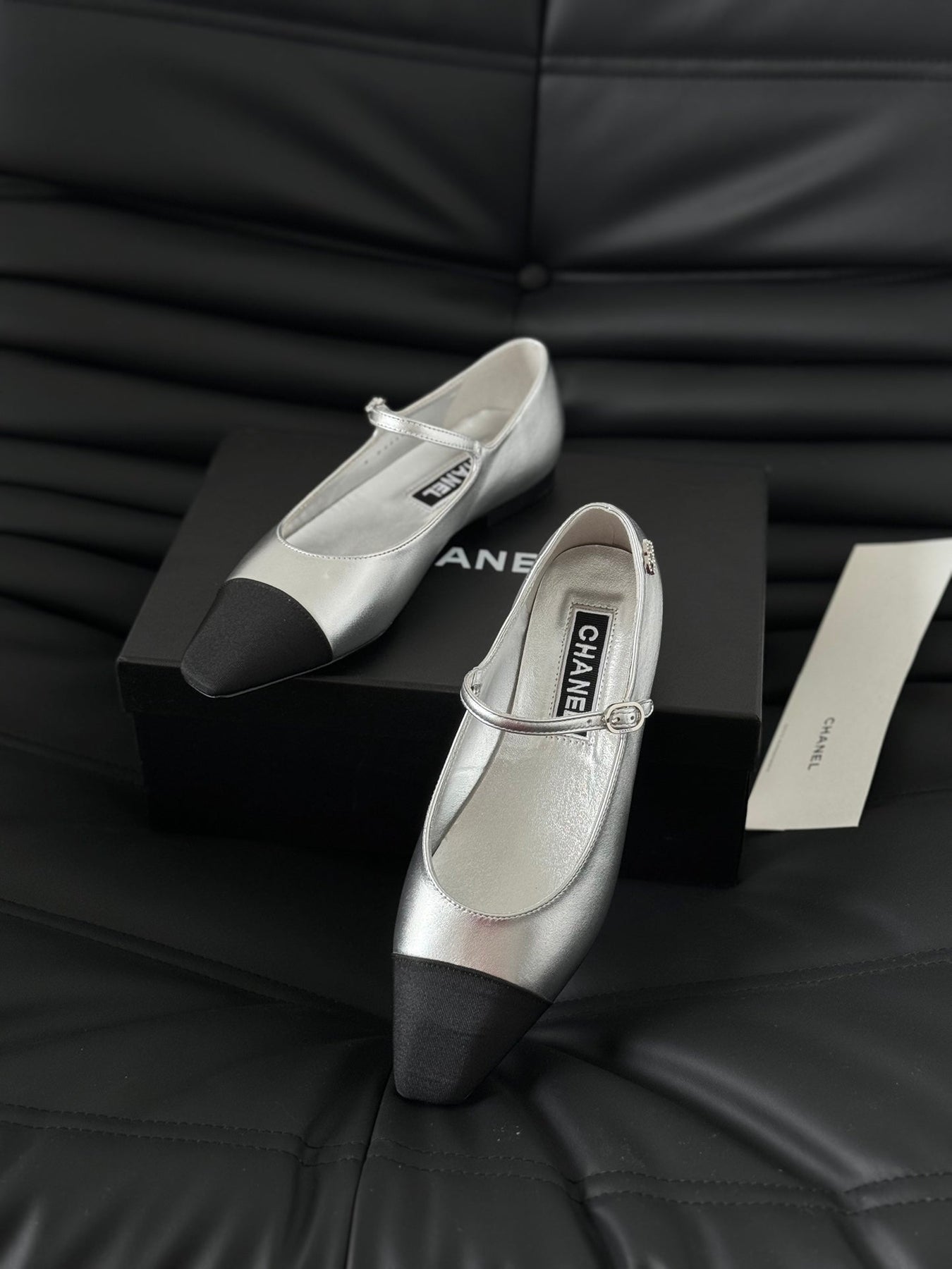 MARY JANE SILVER MIX BLACK CALFSKIN