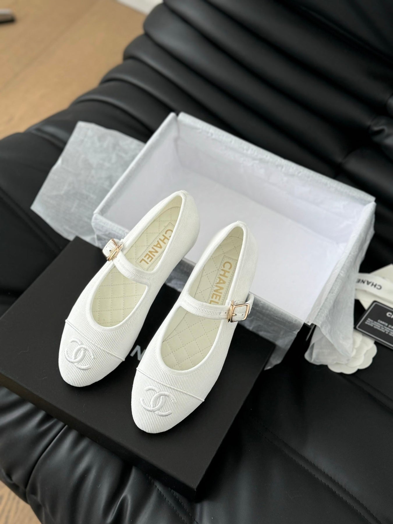 MARY JANE SHOES WHITE CORDUROY TWILL FABRIC