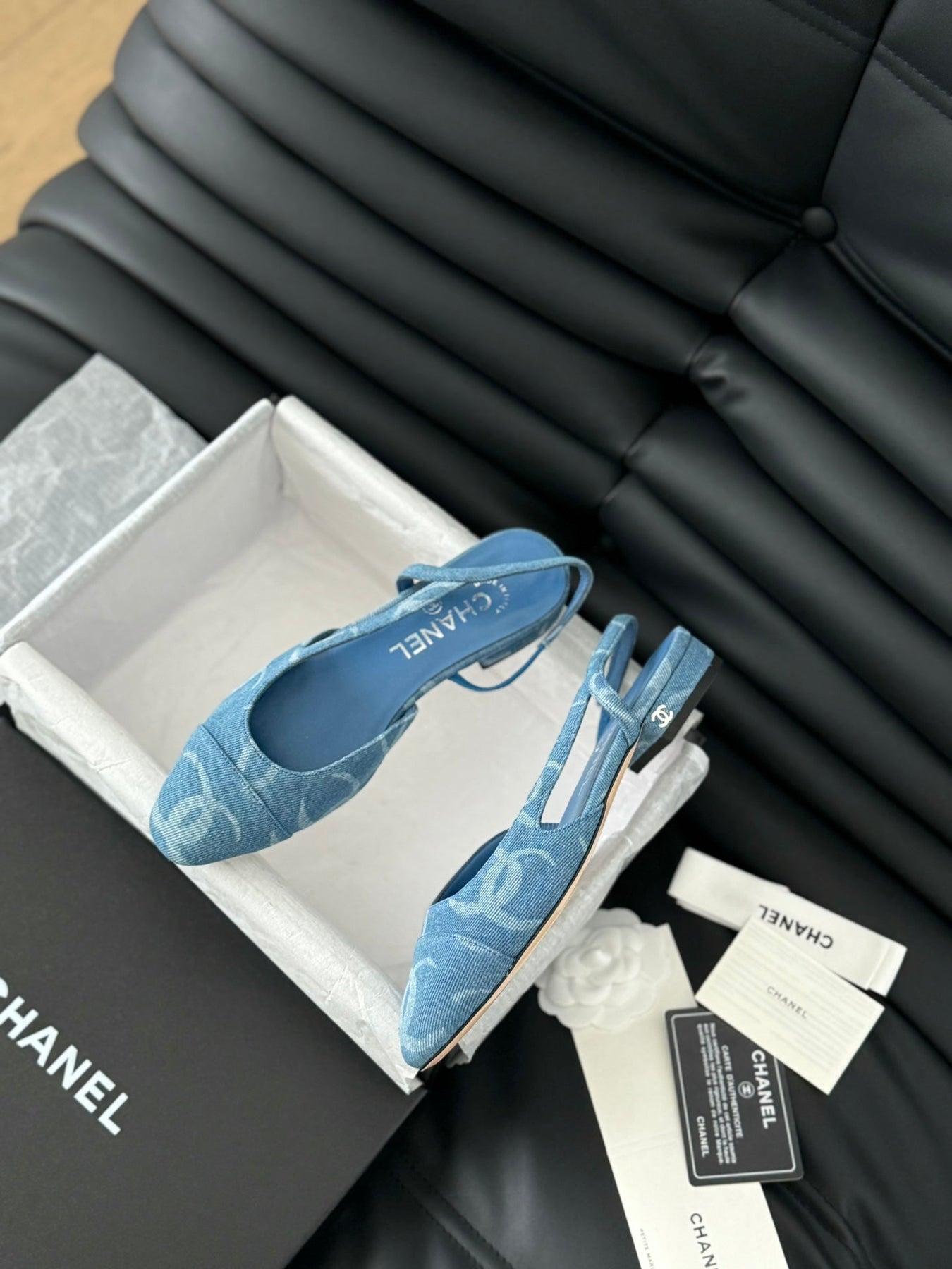 CLASSIC SLINGBACK CERULEAN BLUE CALFSKIN