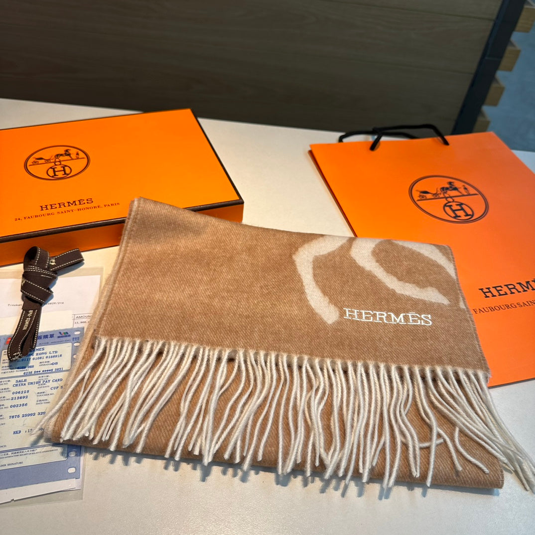 CASAQUE PORTE-CLEFS MUFFLER 180 CM TAN BROWN CASHMERE