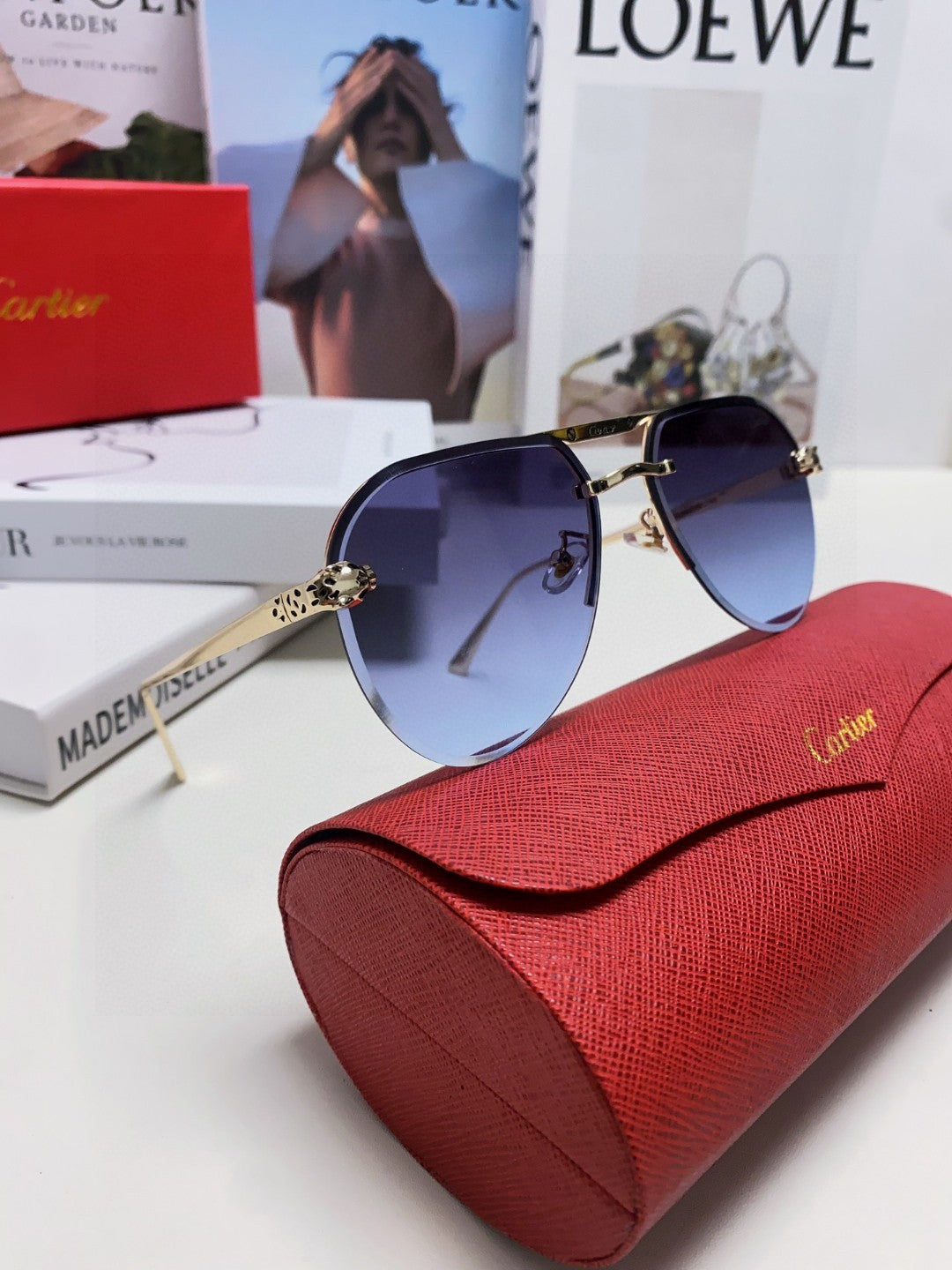 PANTHÈRE AVIATOR FRAME SUNGLASSES 562065 IN METAL