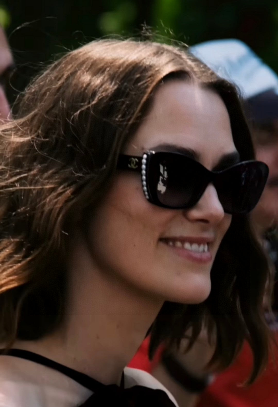 CAT EYE SUNGLASSES 632701 IN BLACK ACETATE EMBOSSED PEARL