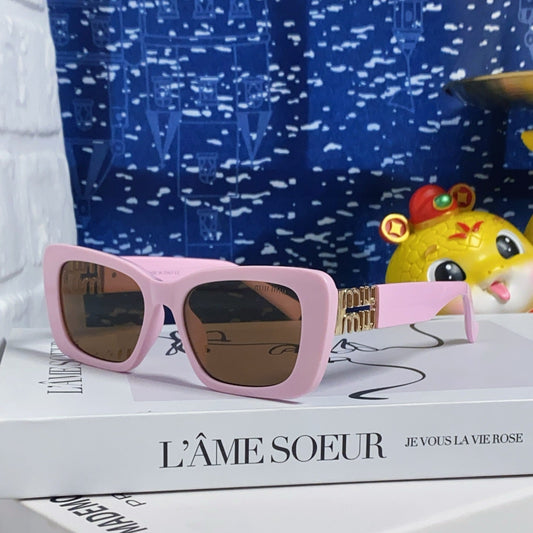 GLIMPSE SUNGLASSES 558345 IN PINK ACETATE GOLD EMBOSSED LOGO