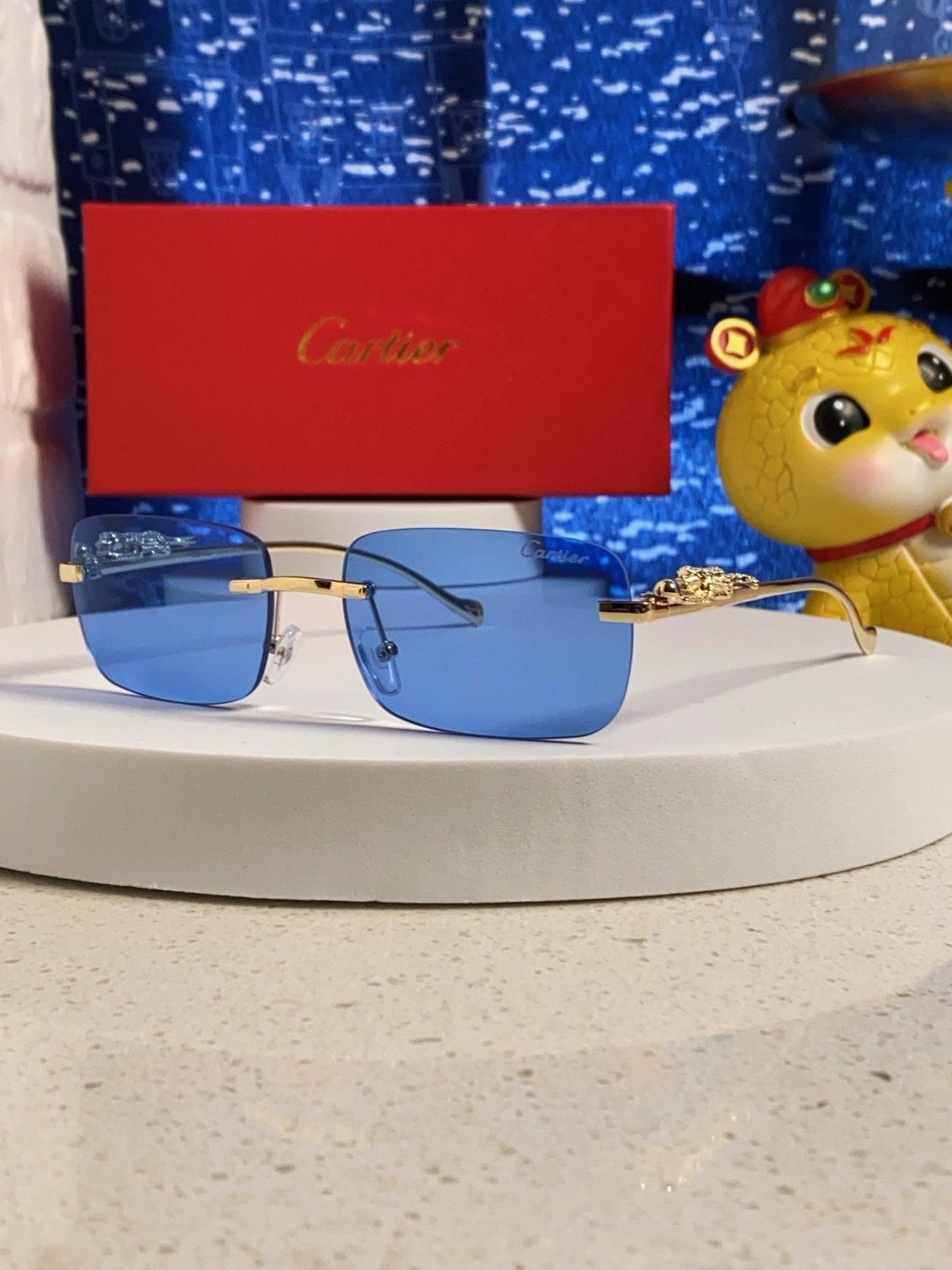 PANTHÈRE RECTANGULAR FRAME SUNGLASSES 567503 IN METAL