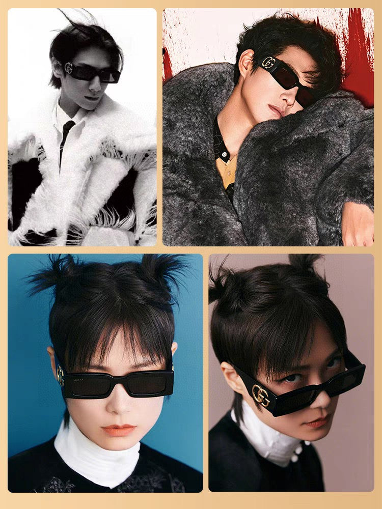 RECTANGULAR FRAME SUNGLASSES GG1425S IN ACETATE EMBOSSED LOGO