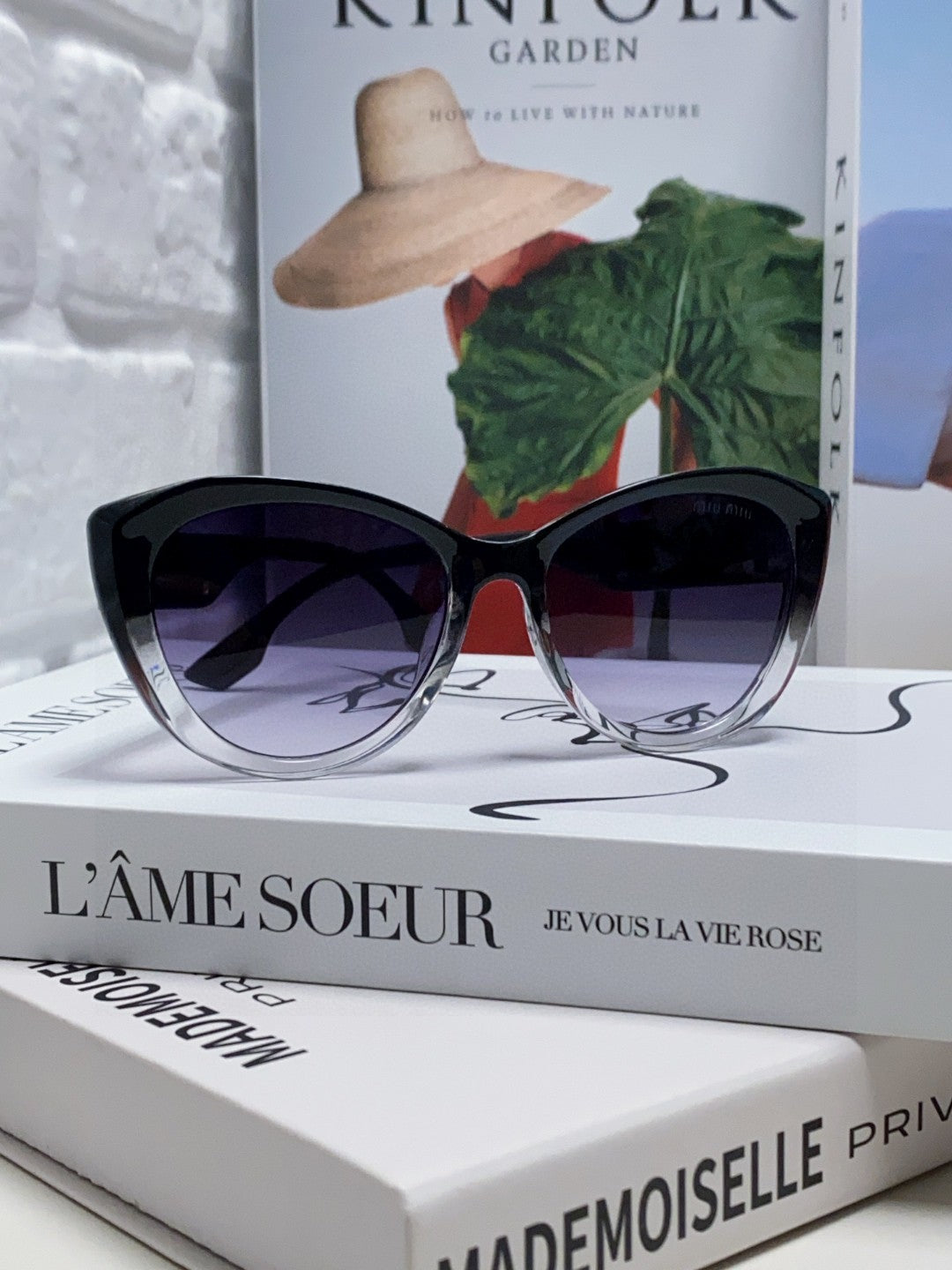 GLIMPSE SUNGLASSES 576813 IN BLACK AND CLEAR ACETATE