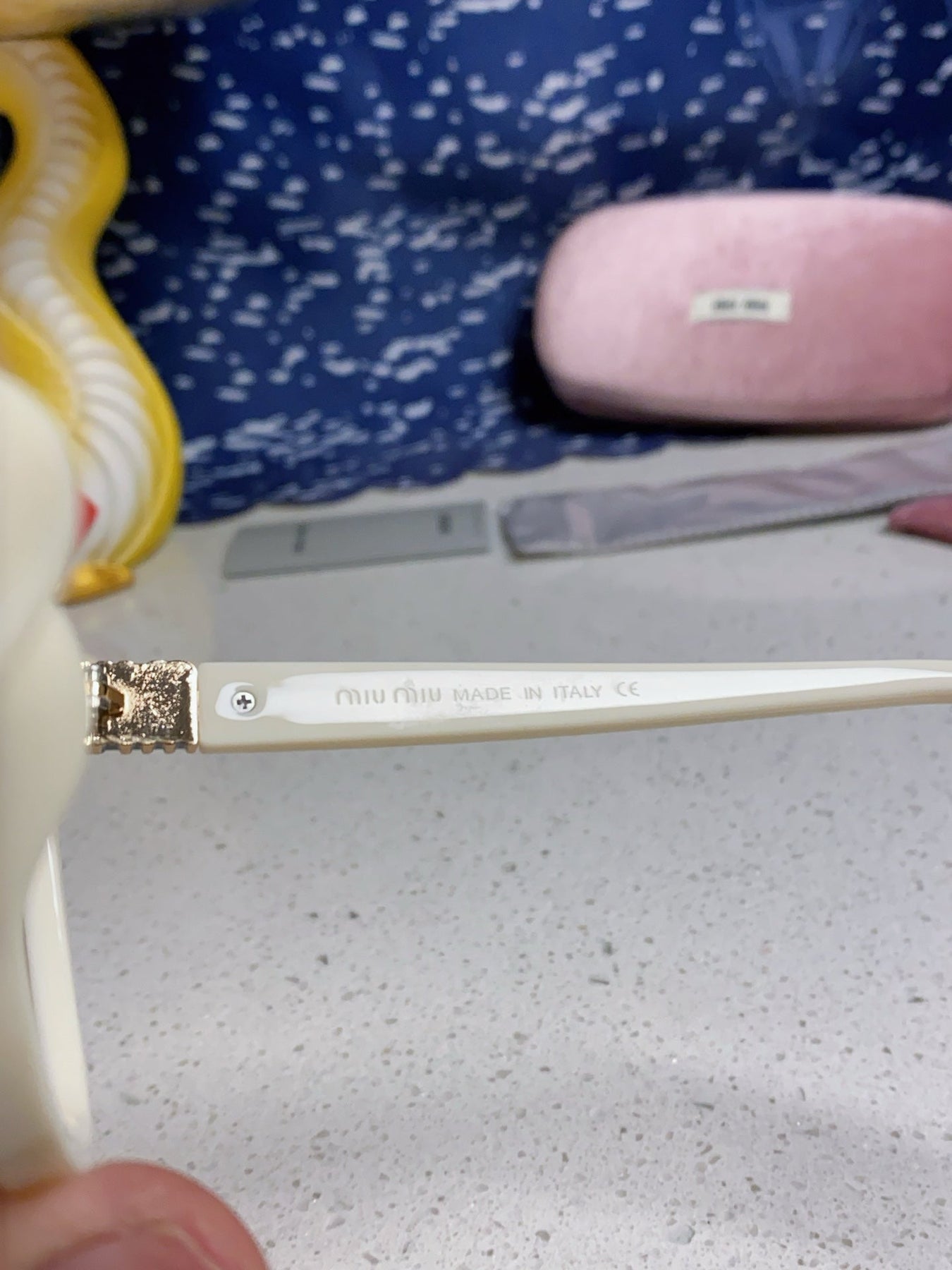 GLIMPSE SQUARE SUNGLASSES 554612 IN IVORY ACETATE