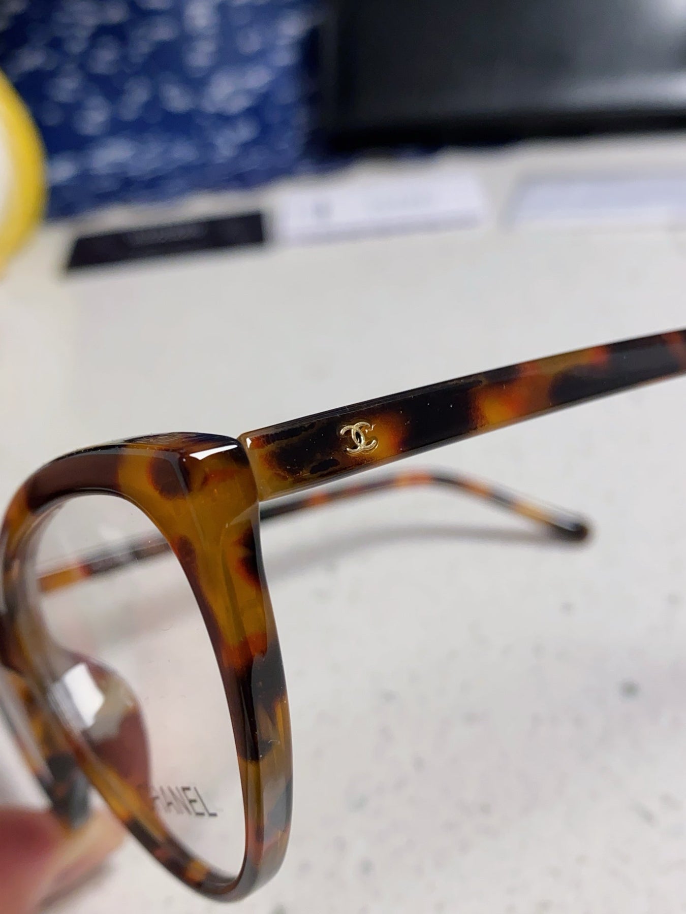 CAT EYE SUNGLASSES CH3393 IN HAVANA ACETATE CLEAR LENSES