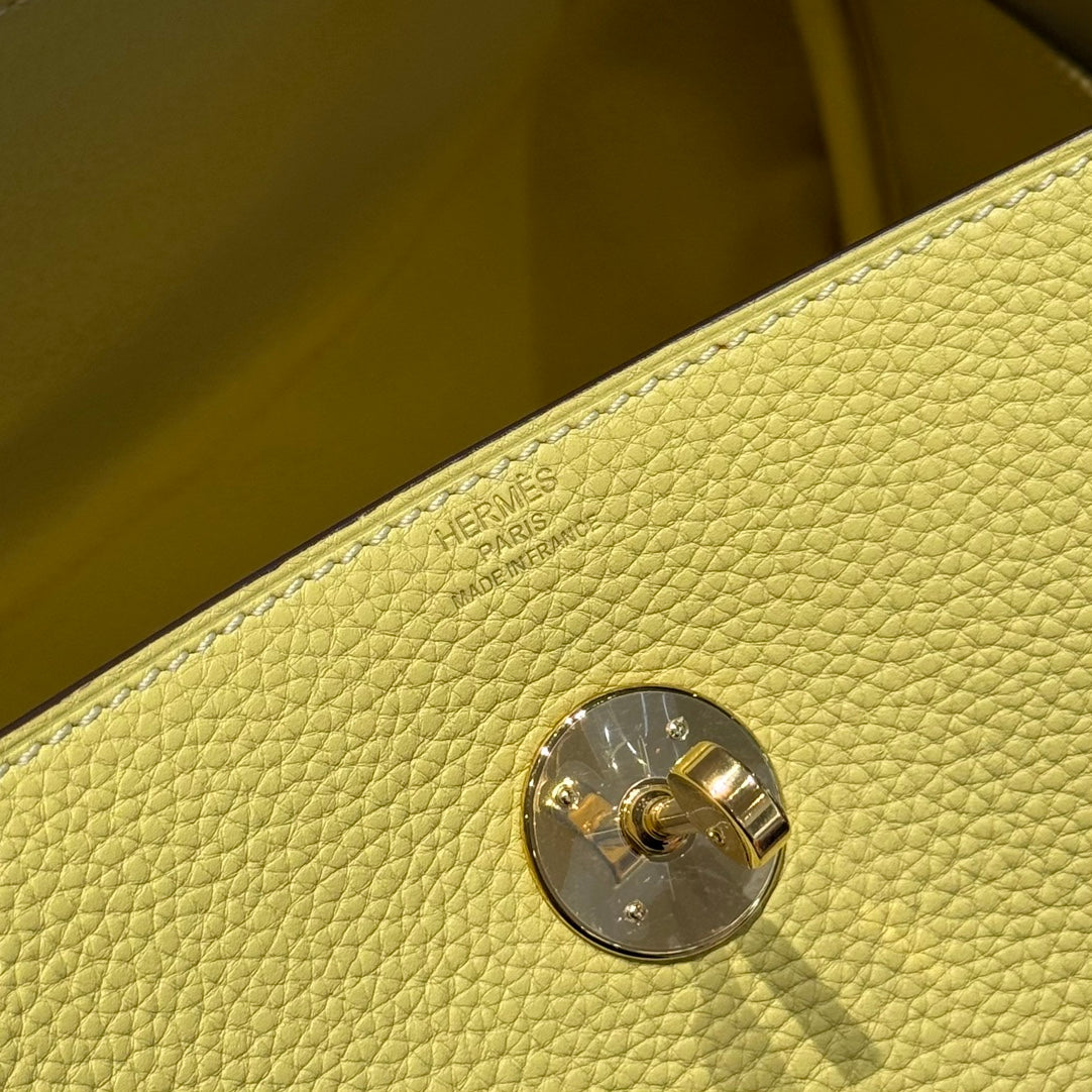 HM LINDY 30 BAG IN YELLOW TOGO LEATHER GOLD HARDWARE