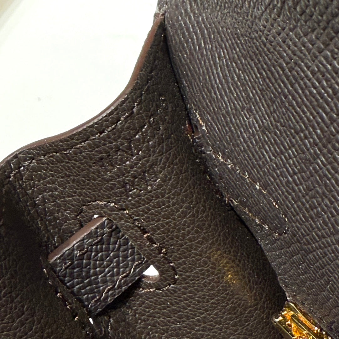 KELLY 25CM IN EBENE EPSOM CALFSKIN GOLD HARDWARE