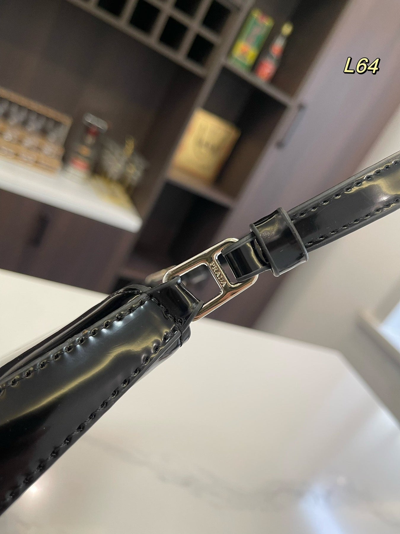 PRA 30 CLEO SHOULDER BAG IN BLACK BRUSHED LEATHER