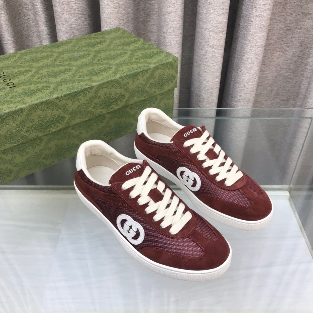 GG INTERLOCKING G SNEAKER WINE SUEDE