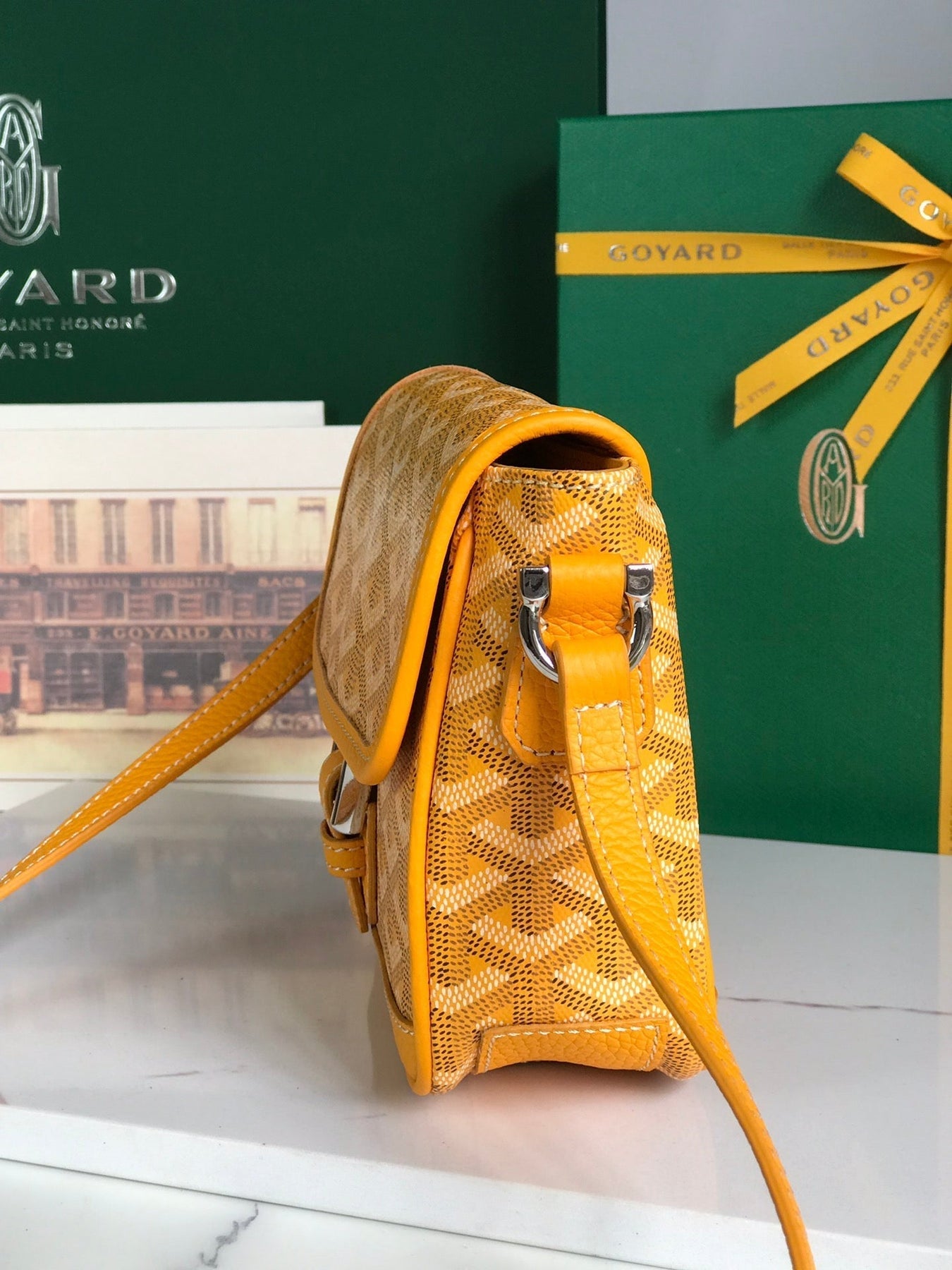 GRAND BLEU 16 IN YELLOW GOYARDINE CANVAS AND LAMBSKIN