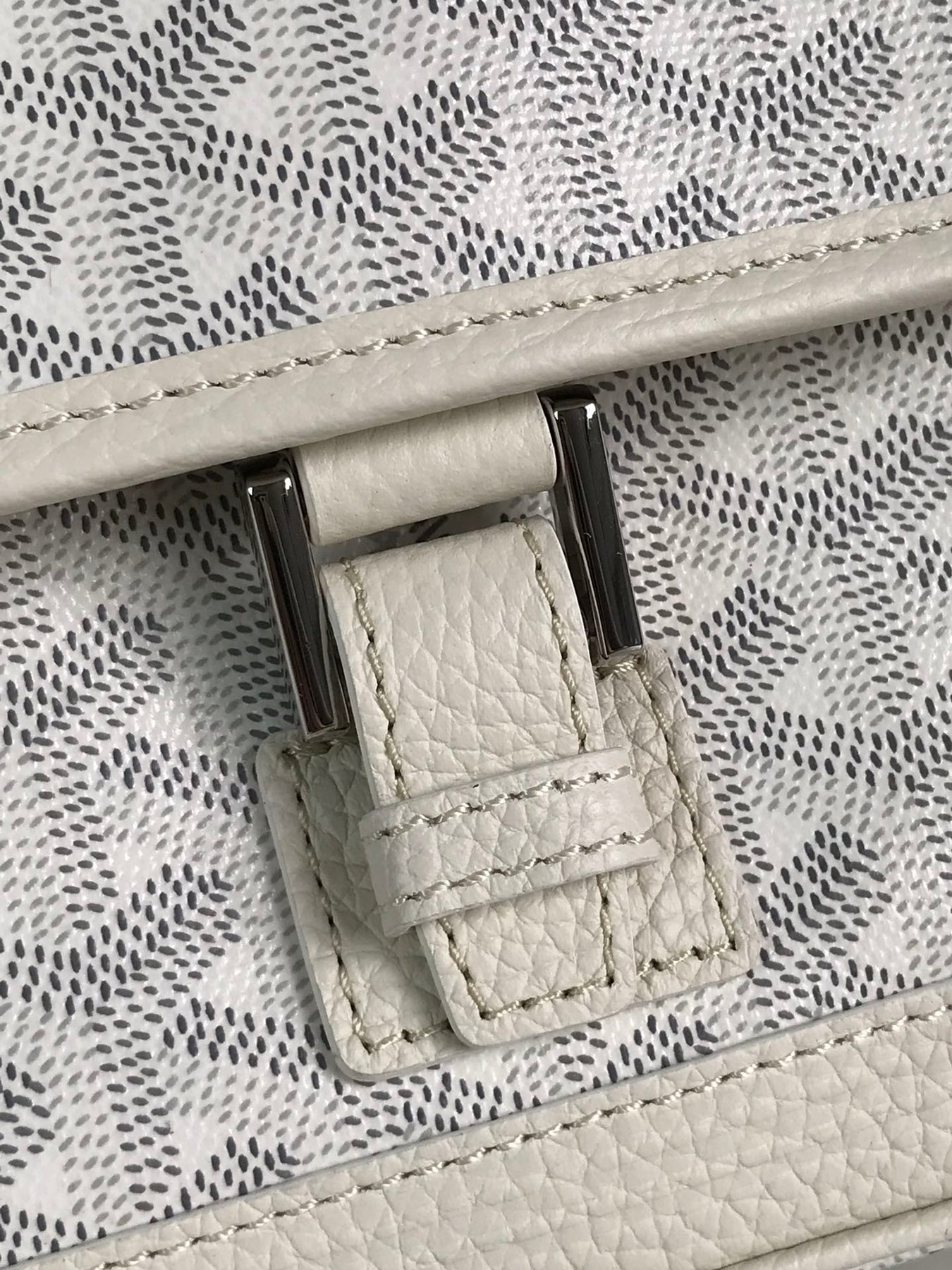 GRAND BLEU 16 IN WHITE GOYARDINE CANVAS AND LAMBSKIN