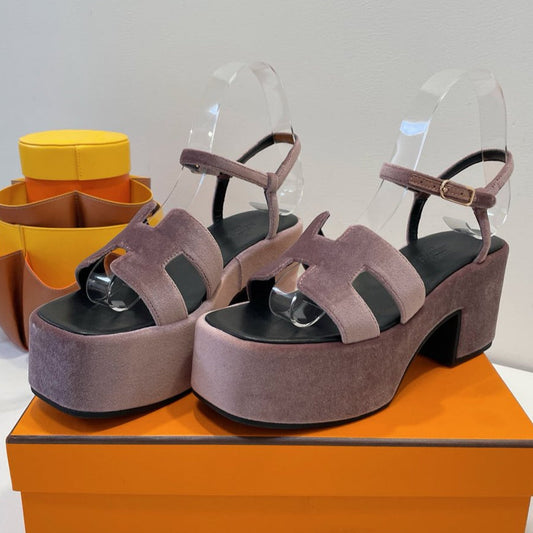 JAM 30 SANDAL IN ROSY BROWN VELVET