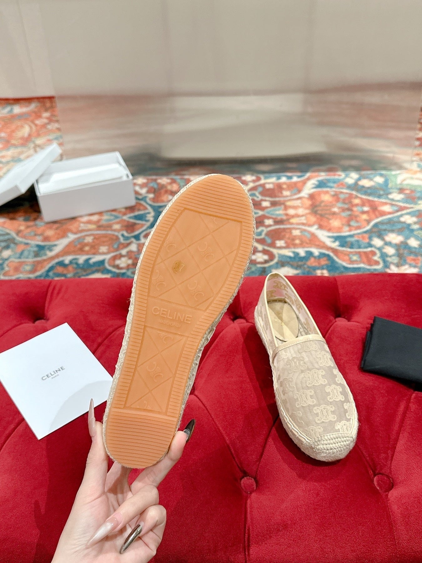 ESPADRILLES IN BEIGE MESH