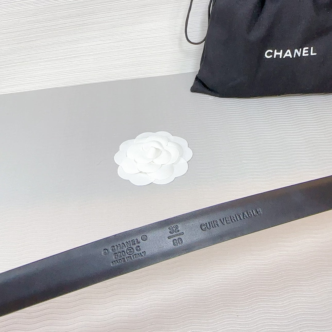 CC BELT 20 MM IN BRONZE BROWN SMOOTH CALFSKIN GOLD HARDWARE ATTACH RHINSTONE