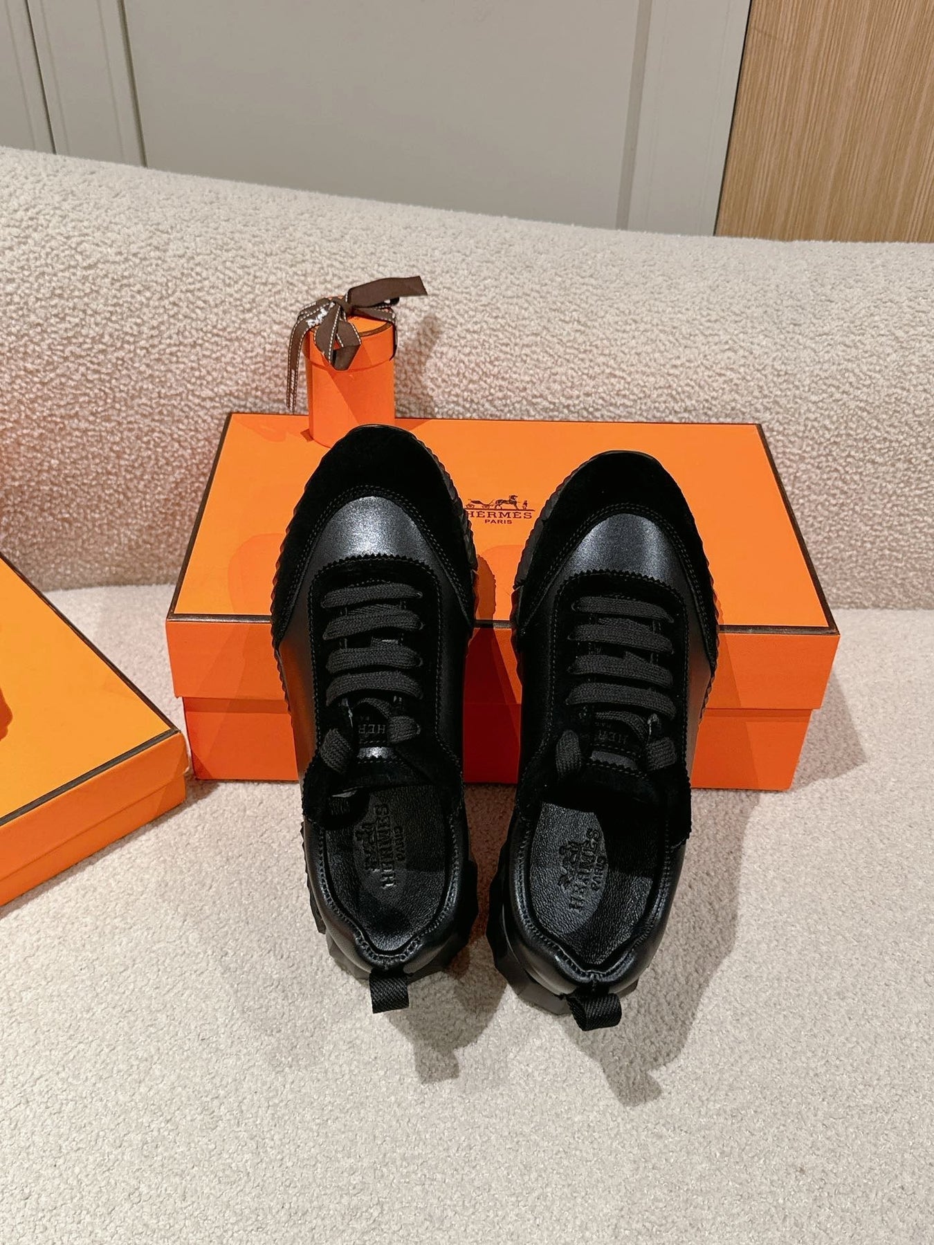 MAINLAND SNEAKER IN FULL BLACK SUEDE AND CALFSKIN