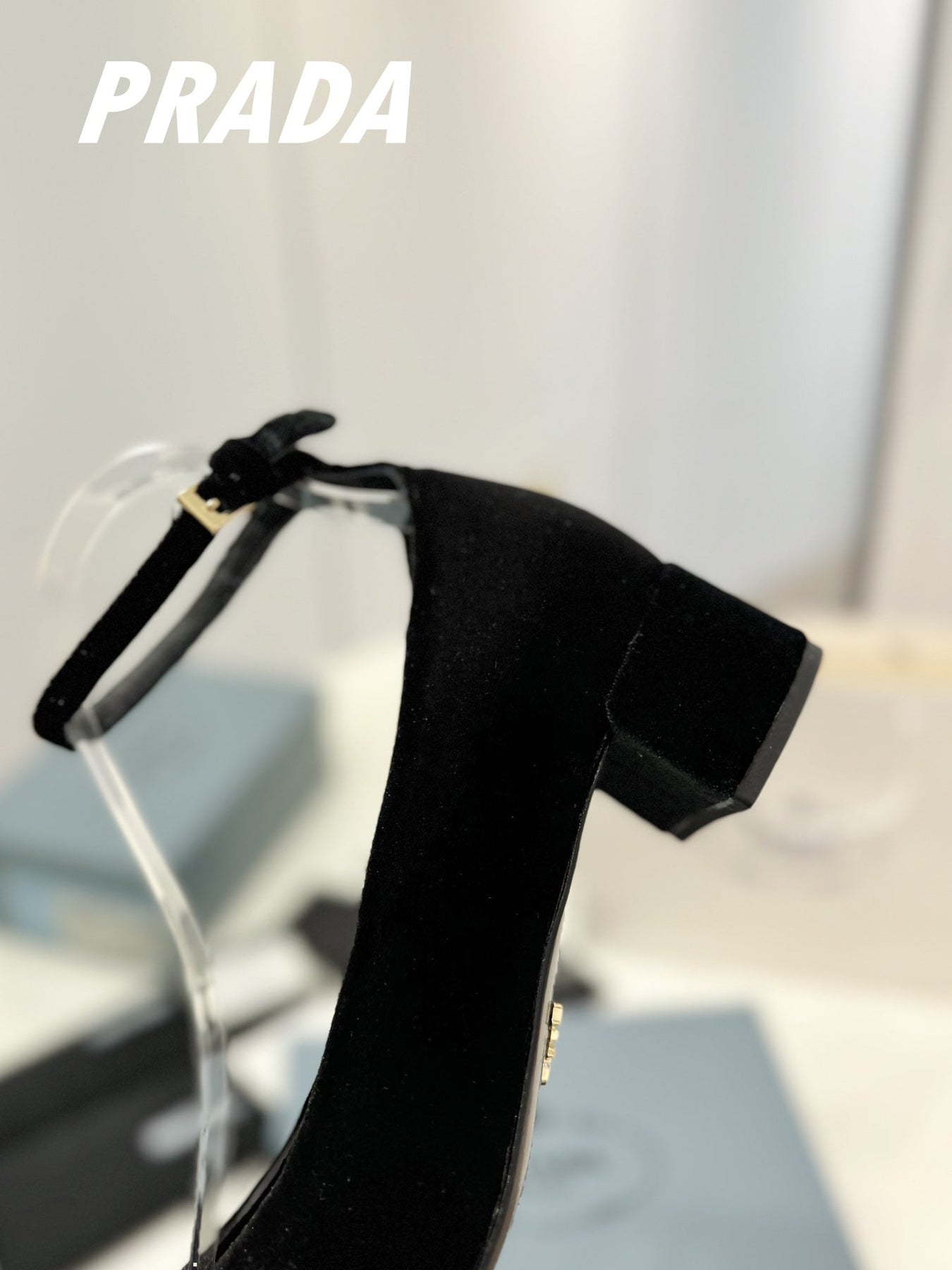 PRA NAPPA MARY JANE PUMPS BLACK SATIN